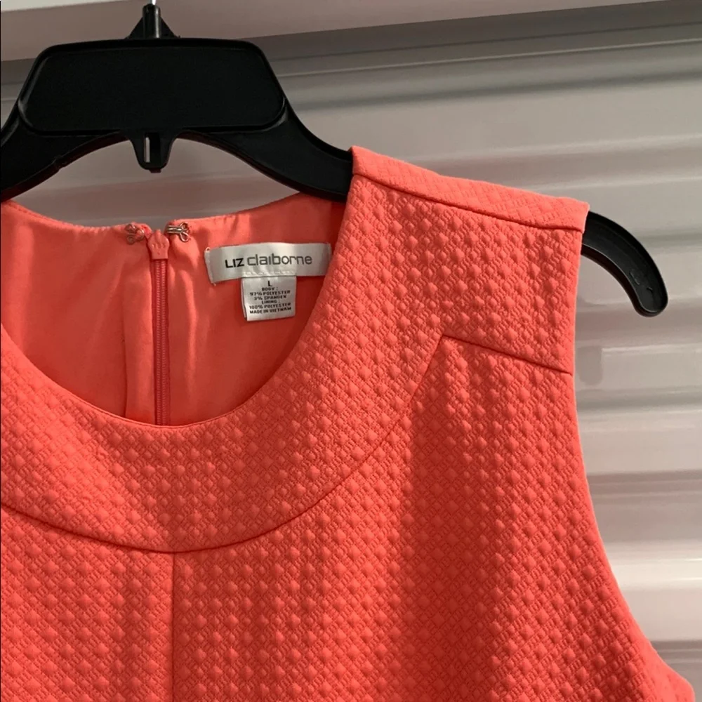 Liz Claiborne Orange Pink Sleeveless Sheath Dress - Picture 4 of 12